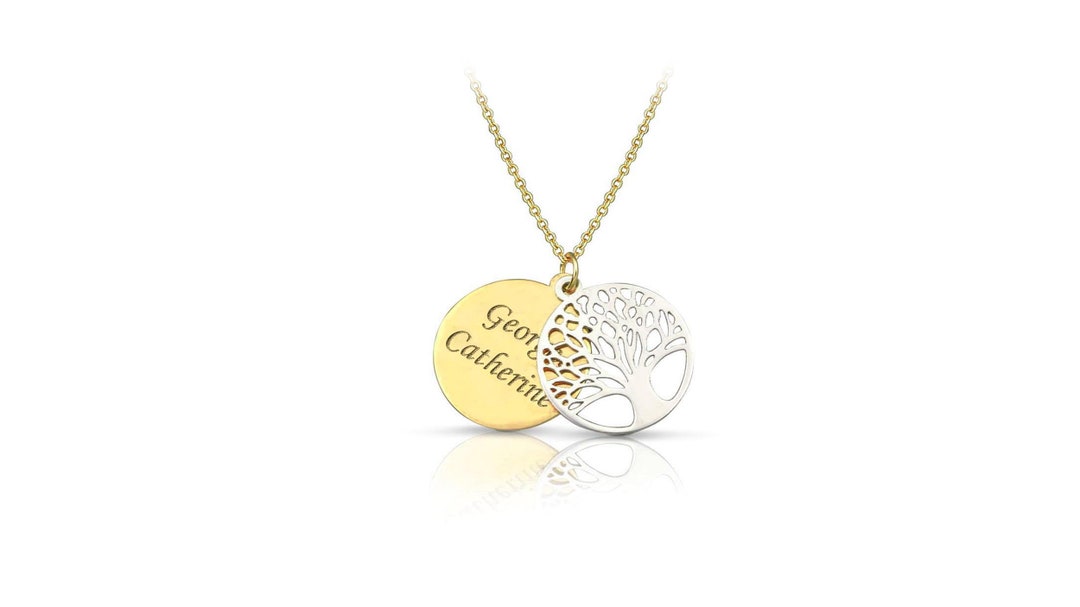 Necklace Solid Gold 14K 9K Tree of Life Charm - Etsy