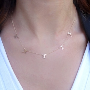 Handmade Solid Gold Name Necklace - Dainty Personalized Initial Jewelry