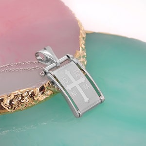 Solid Gold ICXC NIKA Pendant in K14, Protection Necklace