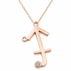 Solid Gold Sagittarius Necklace, Zodiac Necklace, Sagittarius Jewelry, Archer Necklace, Zodiac Gift for Her, December Birthstone Jewelry 画像 3