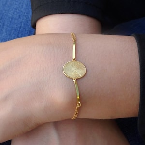 Solid Gold Fingerprint Memorial Anklet, Mother’s Day gift, Mother’s Day