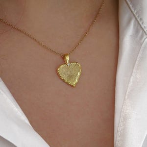 Solid Gold Heart Fingerprint Necklace, Memorial Necklace, Custom Engraved Necklace, Gift for mom, Mother’s Day Jewelry