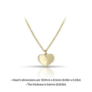 Delicate Solid Gold Heart Necklace: Minimalist Bridesmaid Jewelry Gift for Women