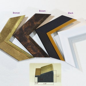 Modern picture frame for Picture Poster Diploma Foto Watercolor 4x6 ... Custom Frame, measured in inches, Diploma Frame. Polystyrene Frame.