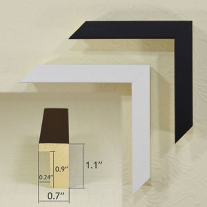 Moldura de madeira elegante. Moldura de lona estreita (0,7&quot;) e alta (1,1&quot;).