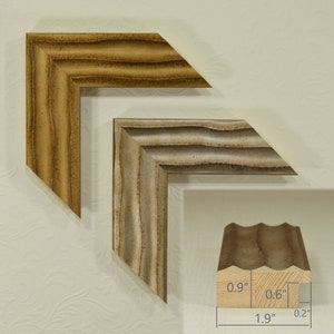 Cadre en bois trois vagues, 1,9&quot; de large. 4х6 ... 20х24 pouces