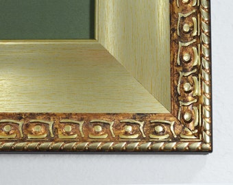 Wide Picture frame with lemon gold tint. Custom Frames. Polystyrene Frame.