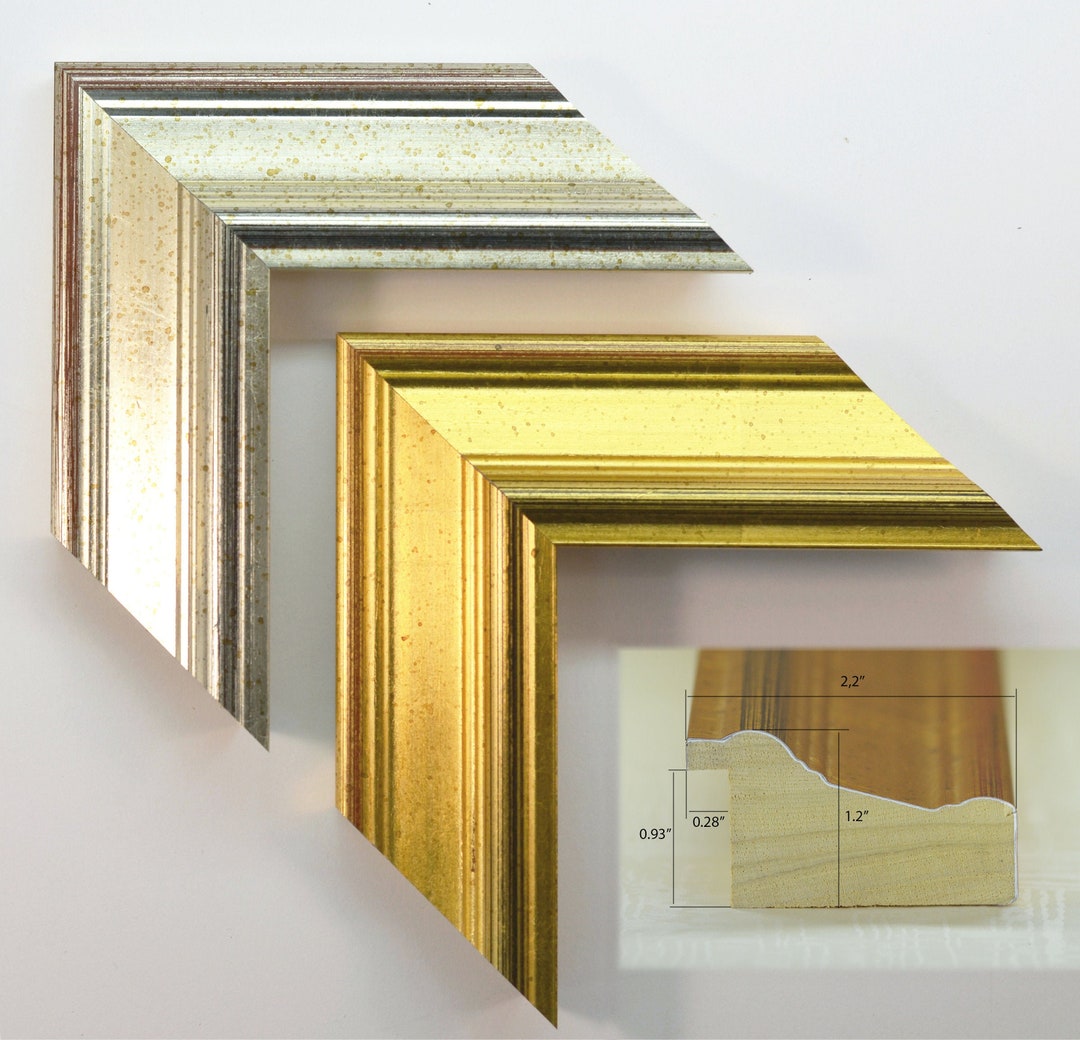 Stylish Wood Picture Frame Gold Silver Picture Frame, 6x8,18x24, custom