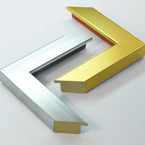 Wood Poster Frame Gold and Silver, Framing Service. Hand made. Custom Frame