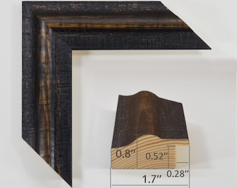 Wood Frame Black Dark Brown Fisheye, 1.7&quot; Wide