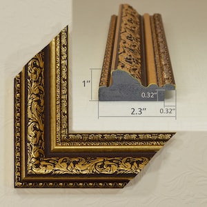 Gold classic Picture Frame, 2.3 inches wide.