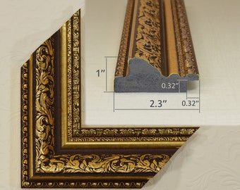 Gold classic Picture Frame, 2.3 inches wide.