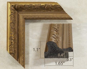 Cornice antica, oro antico (bronzo), 1,65" di larghezza. Cornice in polistirene.