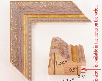 Antiker Goldgemälderahmen 2,13 "breit.