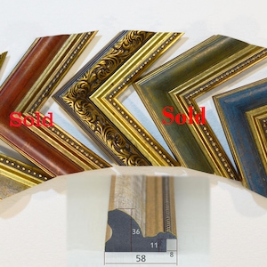 Antique picture frame for photos, paintings and posters and ancient products 4x6, 5x5, 5x7, 6x8, 8x10 ... 24x36, Custom Polystyrene Frame.