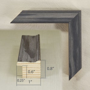 Gray Wood Picture Frame with Whitish 4x6, 5x7, 6x8, 8x10, 8.5x11, 9x12, 11x14, 12x16, 16x20, 18x24, Custom Frame