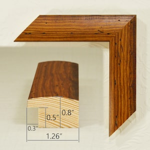Rustic Wood Picture Frame, 1.26 inches wide.