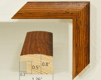 Rustic Wood Picture Frame, 1.26 inches wide.