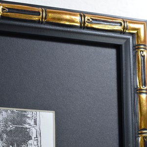 Gold Bamboo on Black. Frame With Mat. - Etsy