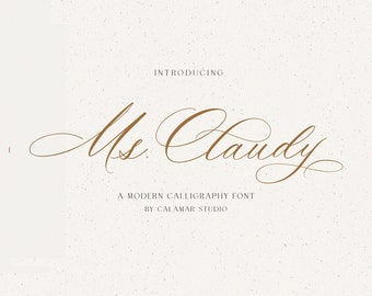 Calligraphy Font, Handwritten Font, Wedding Font for invitations, Commercial font, TTF, OTF, Ms Claudy Font