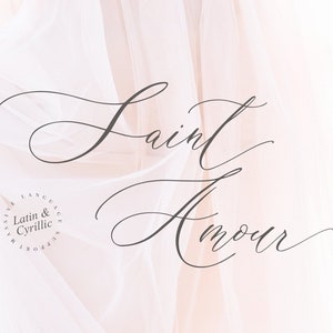 Elegant Calligraphy Script Font: Saint Amour - Wedding & Cyrillic