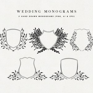 Wedding Monogram, Wedding Crests, Line Vector Art for Custom Wedding Monogram