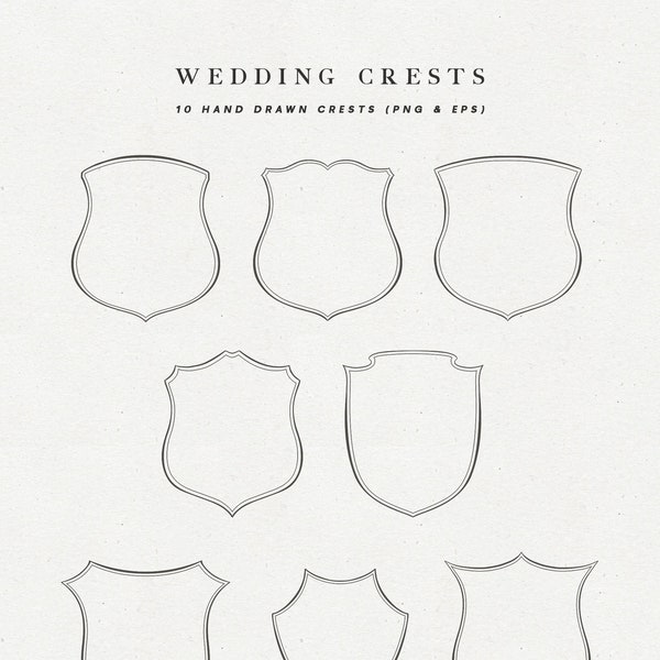 Crest Clipart, Wedding Monogram, Digital Wedding Clipart, Wedding Crests for Custom Wedding Monogram