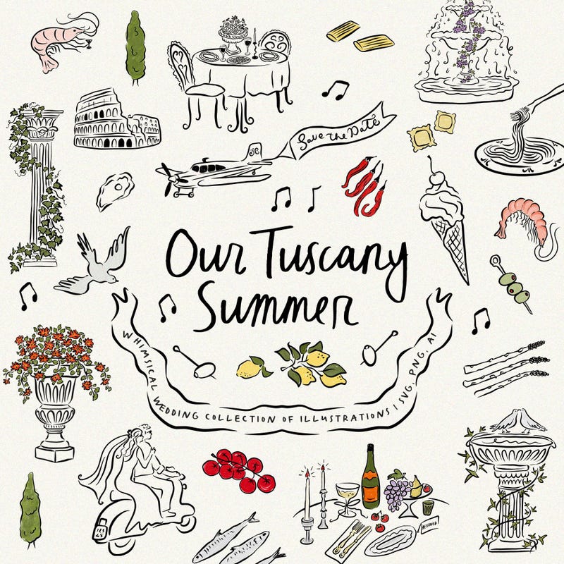 Handdrawn Italian Icons - Etsy