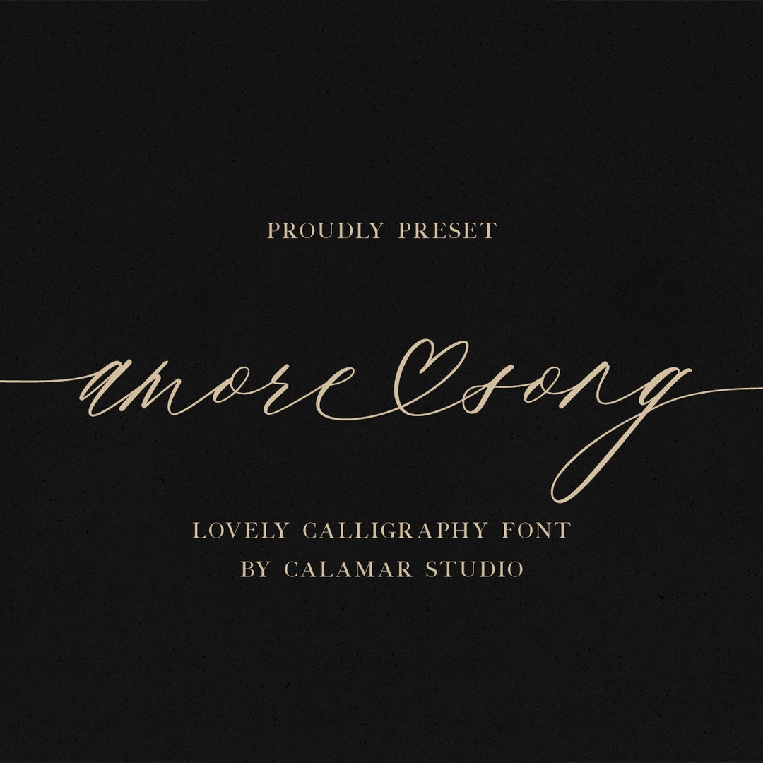 Amore Song Calligraphy Font: Heart Tails Script (OTF, TTF) - Etsy