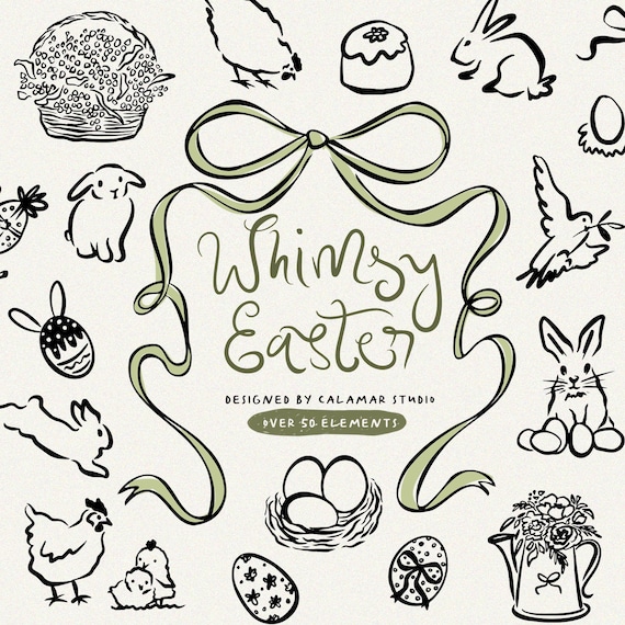 Whimsical Easter Clipart: Spring SVG PNG Illustrations