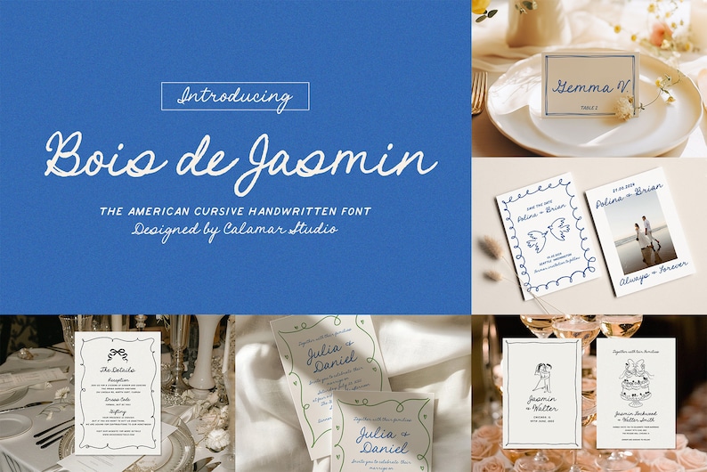 Handwritten Wedding Font Bundle, Script Font for Handwritten Invitations, Whimsical and Quickly Cursive Font zdjęcie 6