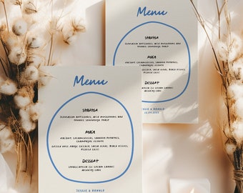 Handwritten Menu, Wedding Menu, Editable Menu Template, Dinner Menu, Minimalist Menu Cards