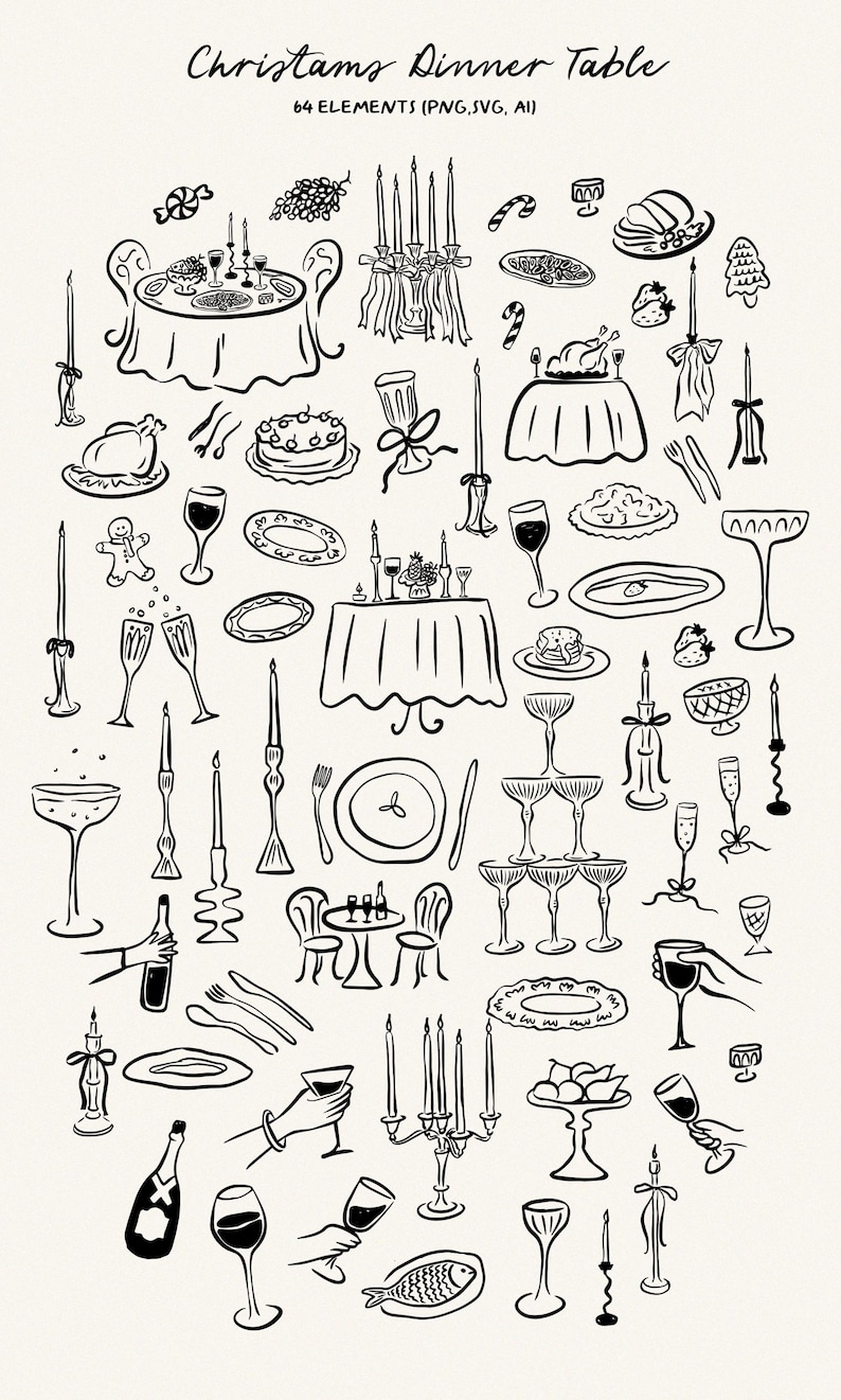 Nyckfullt jul-clipartpaket: Julillustrationer (PNG, SVG, AI) bild 6