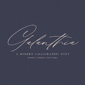 Wedding handwritten Font, Elegant Calligraphy Font, Cursive Script Font, Galanthia Font