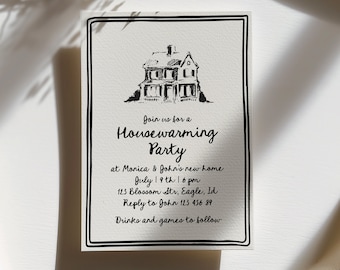 Housewarming Party Invitation, Quirky Handwritten Party Invites, Whimsical Housewarming Invites, Hand Drawn Housewarming Card