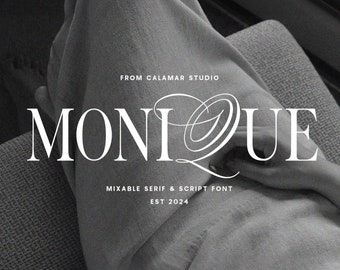 Monique Font: Calligraphy & Serif Font Pair for Wedding Logos