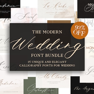 Hochzeit Kalligraphie Schrift Bundle, handgeschriebene Schriften