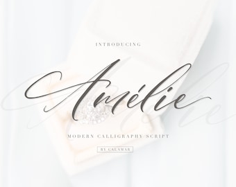 Amelie Script Font: Elegant Calligraphy for Wedding Invitations