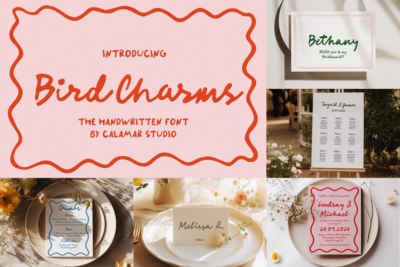 Handwritten Wedding Font Bundle, Script Font for Handwritten Invitations, Whimsical and Quickly Cursive Font zdjęcie 2