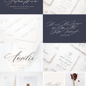 Wedding Calligraphy Font Bundle, Handwritten Script Fonts - Etsy