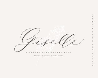 Modern Calligraphy Font, Handwritten Script font with swashes for Wedding Invitations