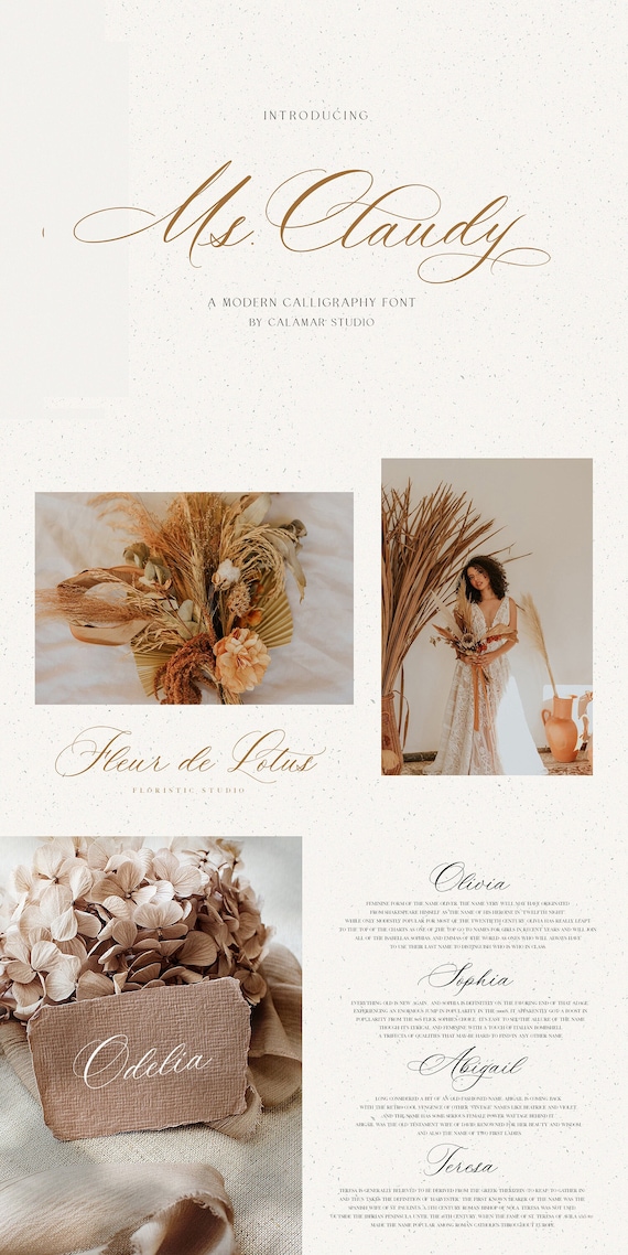 Calligraphy Font, Handwritten Font, Wedding Font for invitations, Commercial font, TTF, OTF, Ms Claudy Font