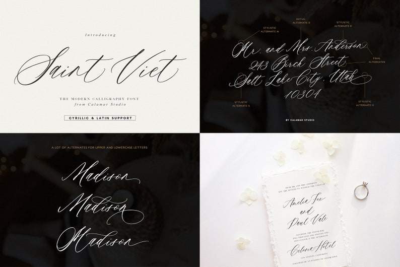 Wedding Calligraphy Font Bundle, Handwritten Script Fonts - Etsy