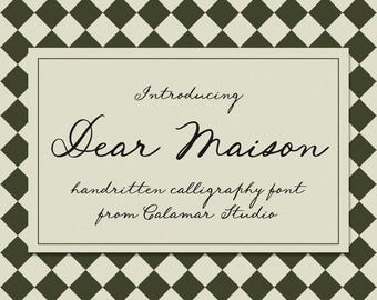 Handwritten Font, Wedding Font, Vintage Script Font for Canva, Whimsical Fonts, Calligraphy Font Dear Maison