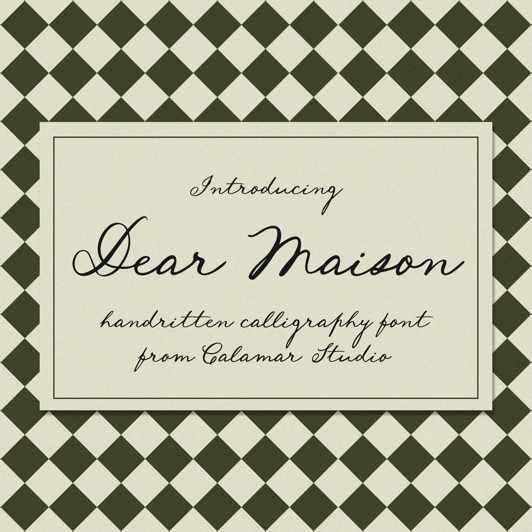 Handwritten Font, Wedding Font, Vintage Script Font for Canva, Whimsical Fonts, Calligraphy Font Dear Maison