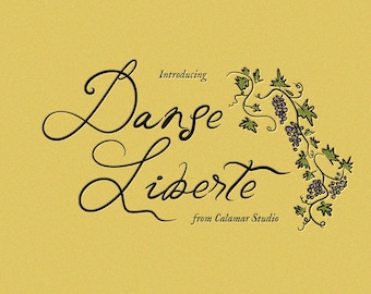Danse Liberte | Handwritten Calligraphy Script Font for Wedding Invitations, Canva Font
