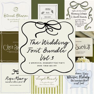 Handgeschriebenes Hochzeitsschrift-Bundle, wunderliche Schriftarten für handgeschriebene Einladungen, Schreibschrift und schnell kursive Schriftarten für Canva, Procreate
