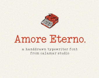 Retro Typewriter Font: Amore Eterno, Handwritten Style (OTF, TTF)