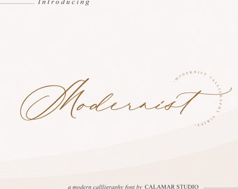Modernist Script Font: Elegant Calligraphy for Wedding Invitations