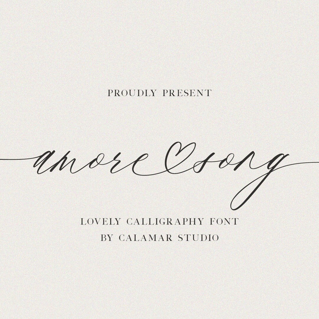 Amore Song Calligraphy Font: Wedding Script With Hearts (OTF, TTF) - Etsy